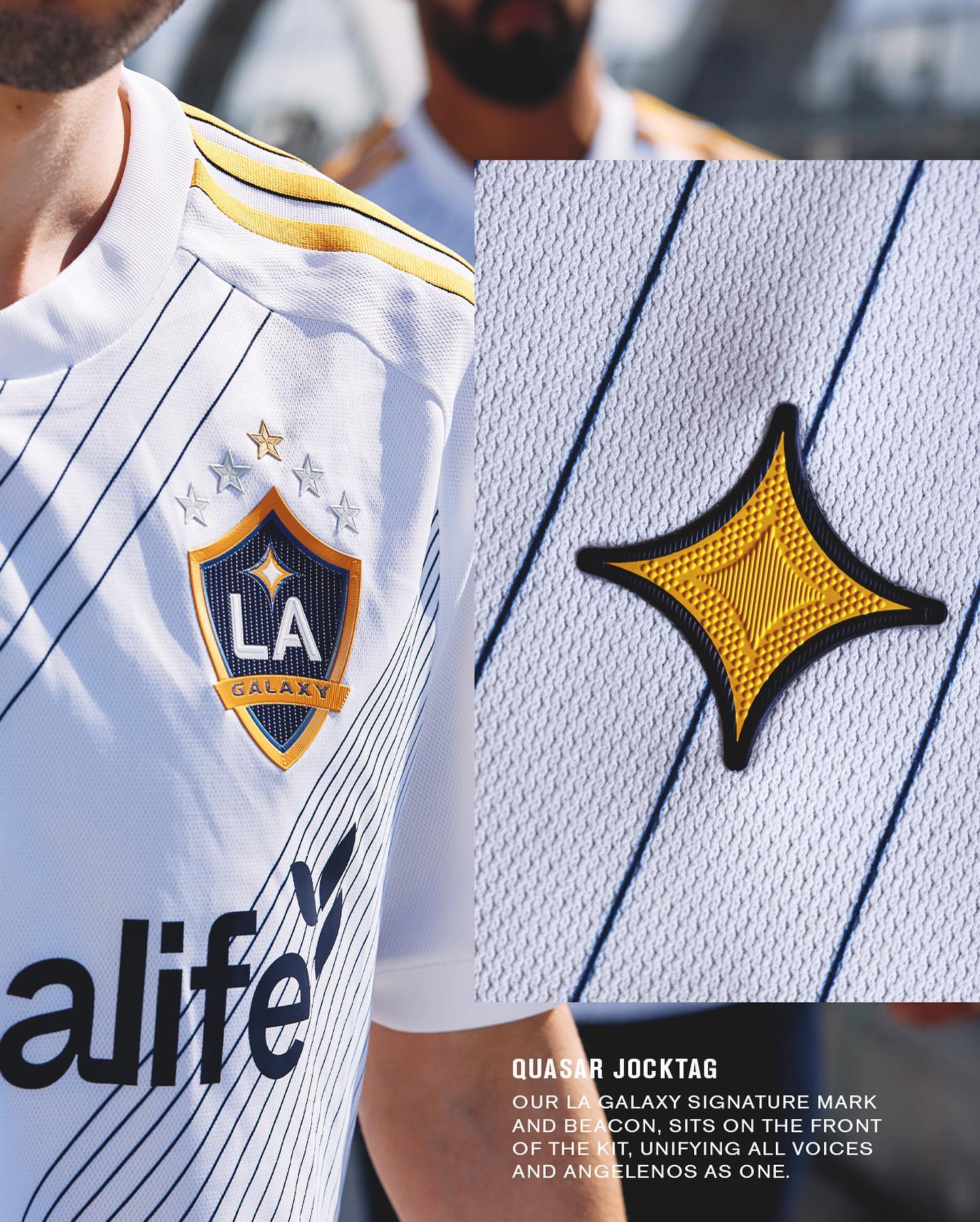 LA Galaxy thuisshirt 2024-2025 bevat futuristische sash