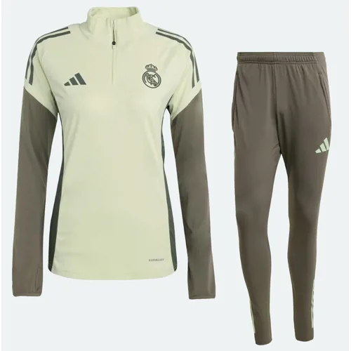 Real Madrid 1/4 zip trainingspak kinderen 2025-2026 - Donkergrijs/Lime groen