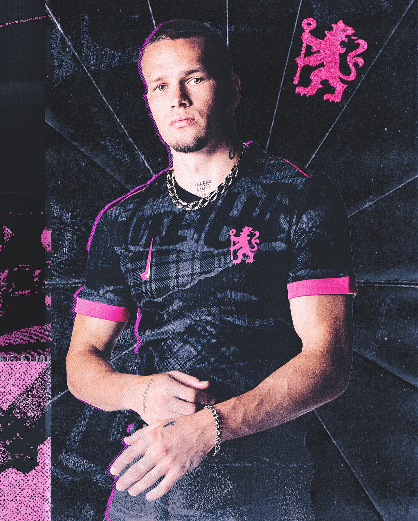 Chelsea 3e shirt 2024-2025 geïnspireerd door punk en rock jaren '70