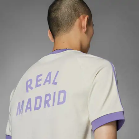 adidas Originals x Real Madrid winter collectie effen wit met pastel paarse details
