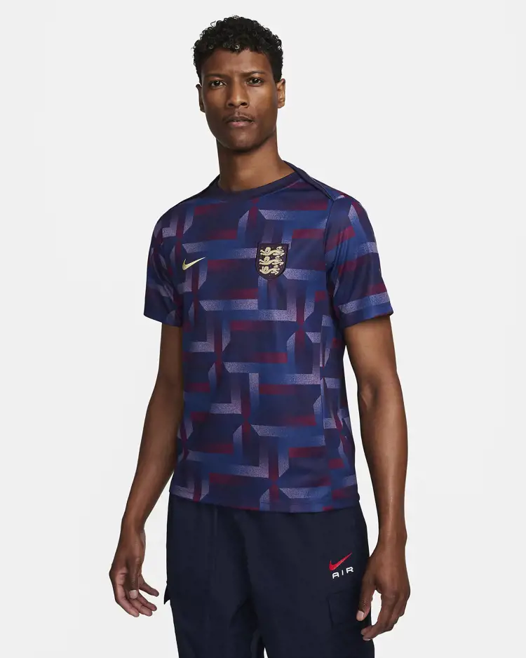 Engeland warming-up shirt en trainingsshirt EK 2024 in stijl St. George kruis