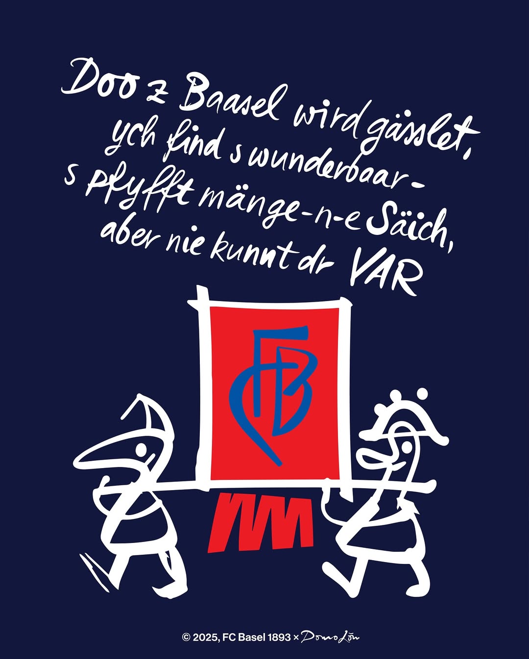 FC Basel carnavalsshirt 2025 geïnspireerd door Schnitzelbängg