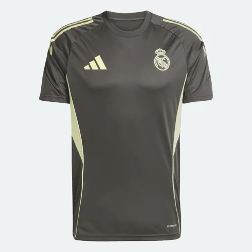 Real Madrid trainingsshirt 2025-2026 - Donkergrijs/Lime