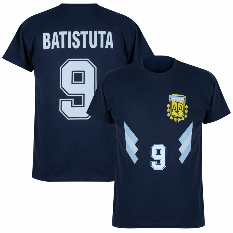 Argentinië 1990 Batistuta 9 Retro T-Shirt - Navy
